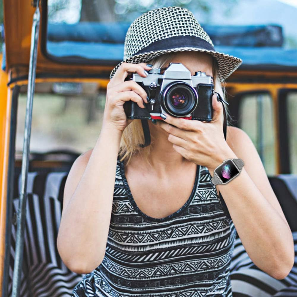 Compatible Apple Watch Band 42Mm 44Mm 45Mm, Top Grain Leather Band Replacement Strap for Iwatch Series 7, Series 6, SE, Series 5, Series 4,Series 3,Series 2,Series 1,Sport, Edition